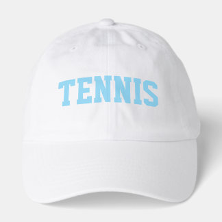 Athletic White TENNIS Text Modern Grey Background Trucker Hat
