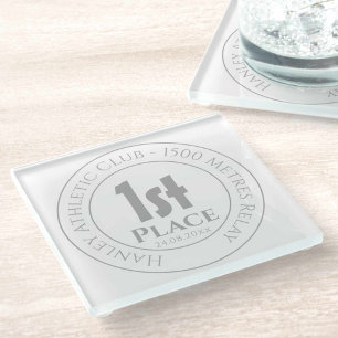 Athletics 1st Prize Trophy Award Glass Coaster