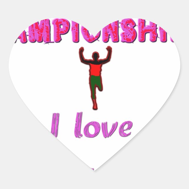 Athletics World Championships Kenya Runner: I Love Heart Sticker (Front)