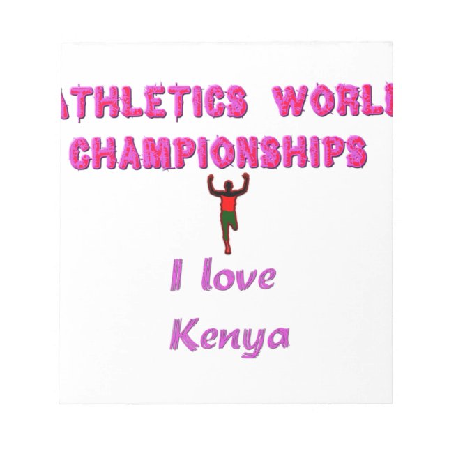 Athletics World Championships Kenya Runner: I Love Notepad (Front)
