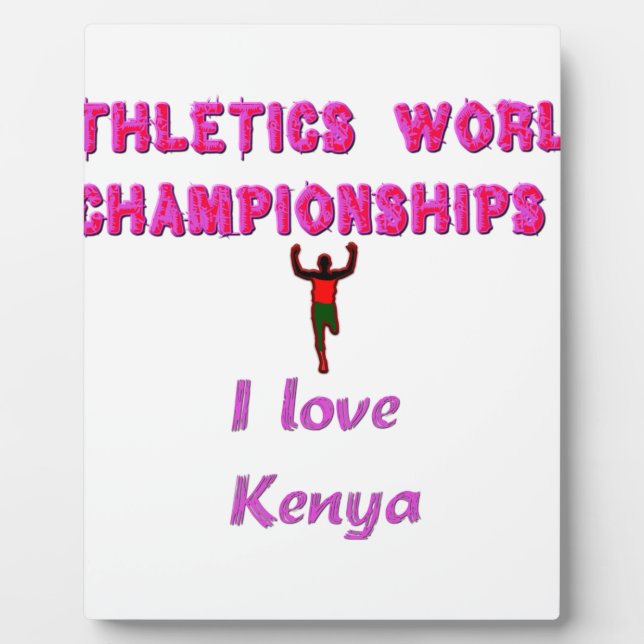 Athletics World Championships Kenya Runner: I Love Plaque (Front)