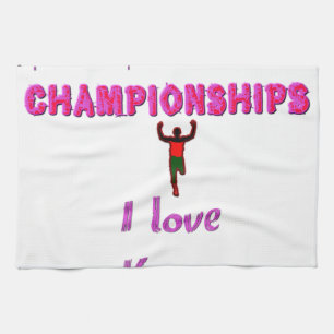 Athletics World Championships Kenya Runner: I Love Tea Towel