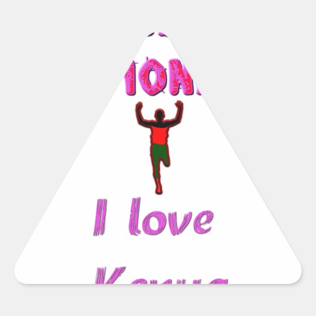 Athletics World Championships Kenya Runner: I Love Triangle Sticker (Front)