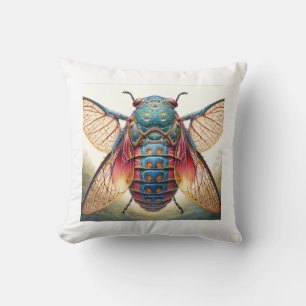 Athous Insect Dorsal View 170624IREF101 - Watercol Cushion