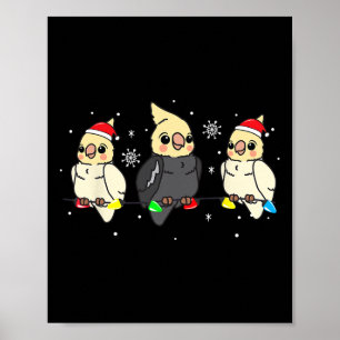Atiel Bird Christmas Lights Funny Pet Xmas Gift Poster