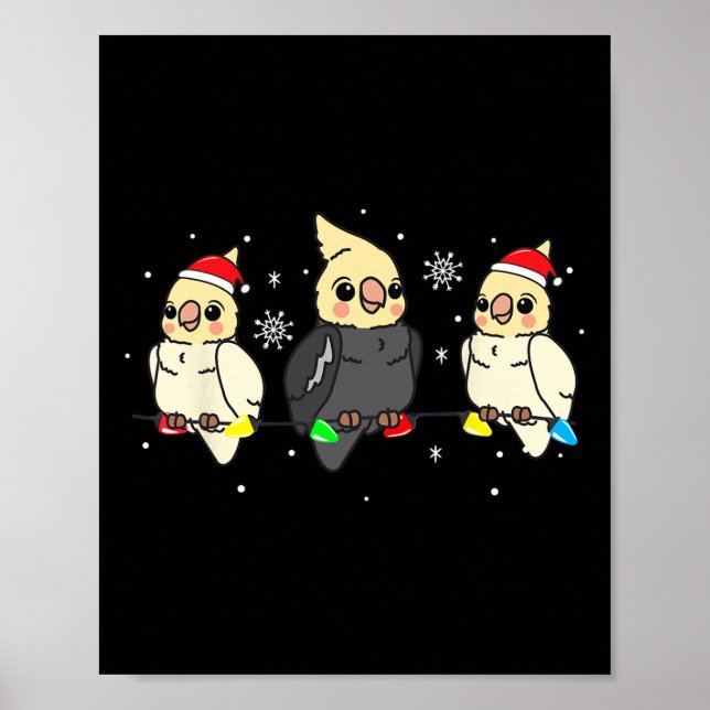 Atiel Bird Christmas Lights Funny Pet Xmas Gift  Poster (Front)