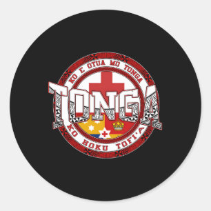 Atikapu Tonga Grey Small Classic Round Sticker