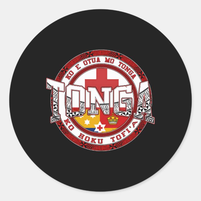 Atikapu Tonga Grey Small Classic Round Sticker (Front)