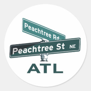 ATL Peachtree Signs Classic Round Sticker