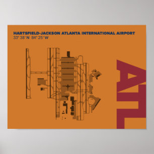 Atlanta Airport (ATL) Diagram Poster