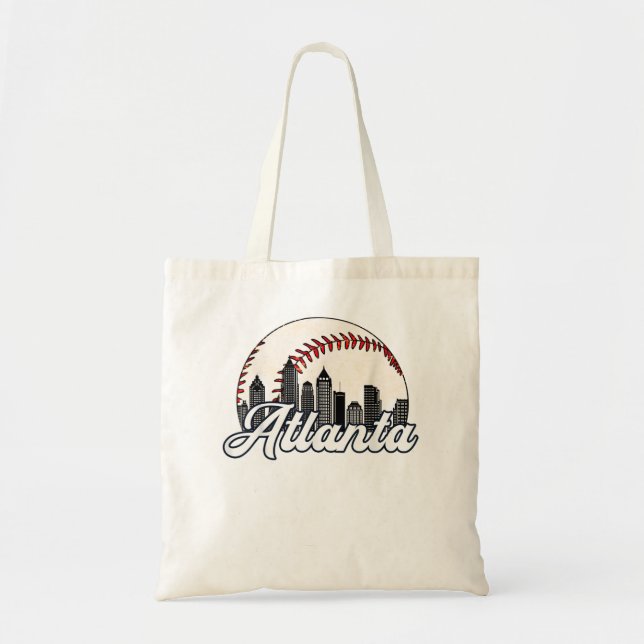 Atlanta Baseball Skyline Atlanta Cityscape  Tote Bag (Front)