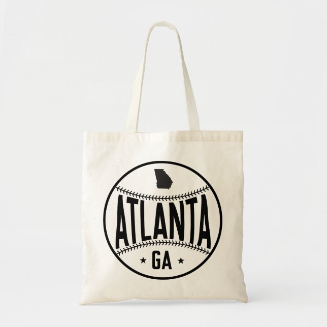 Atlanta Baseball Themed Tote Bag (Front)