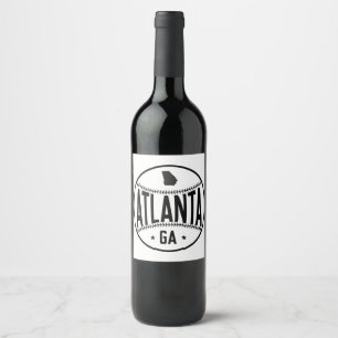 Atlanta Baseball Themed Wine Label