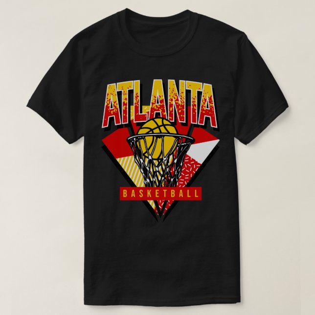 Atlanta Basketball 90s Throwback T-Shirt (Design Front)