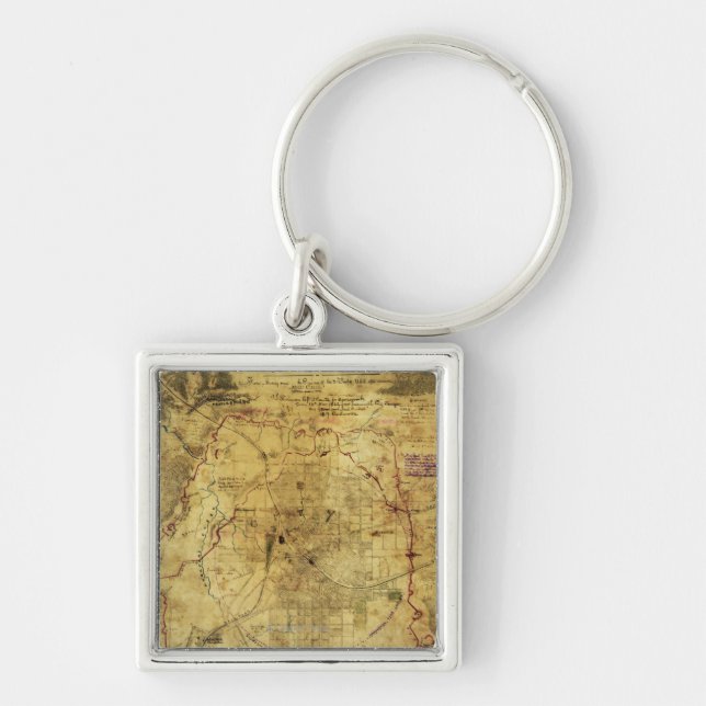 Atlanta Campaign - Civil War Panoramic Map 2 Key Ring (Front)