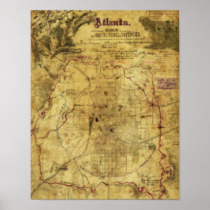 Atlanta Campaign - Civil War Panoramic Map 2 Poster
