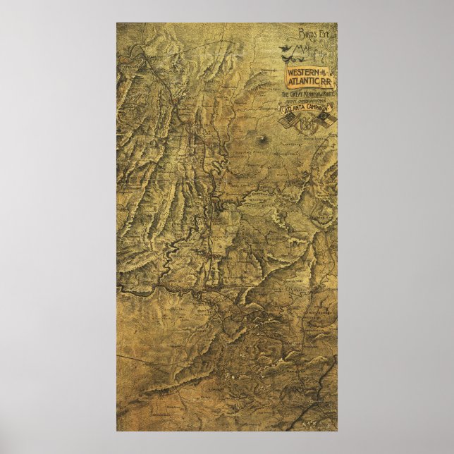 Atlanta Campaign - Civil War Panoramic Map Poster (Front)
