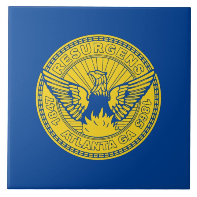 Atlanta city flag ceramic tile (Front)