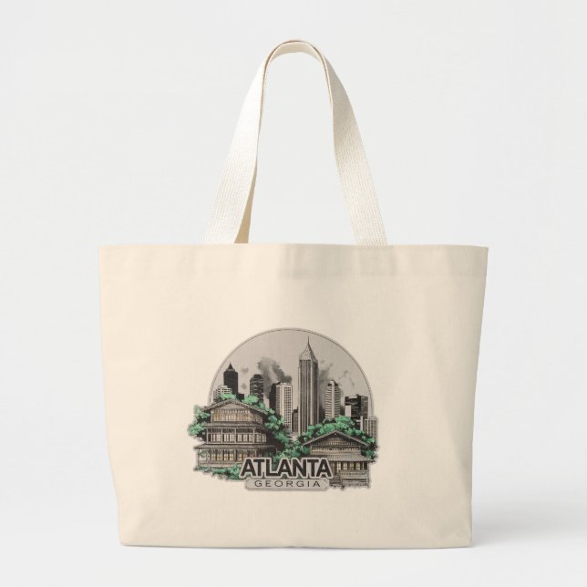 Atlanta City Georgia USA Large Tote Bag (Front)