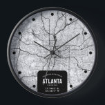 Atlanta City Map  Clock<br><div class="desc">A fun wall clock featuring a top-down street map representing the wonderful city of Atlanta,  Georgia.</div>