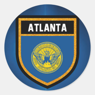 Atlanta Flag Classic Round Sticker