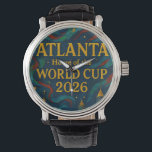 Atlanta Football Elegant Artwork 2026  Watch<br><div class="desc">Bring the energy of Atlanta to life with this vibrant soccer-inspired artwork featuring a dynamic swirling sky, glowing golden football, and iconic city skyline. Designed in a rich painterly style, this piece blends fine art with the passion of global football. Perfect for fans, collectors, and anyone who wants to celebrate...</div>