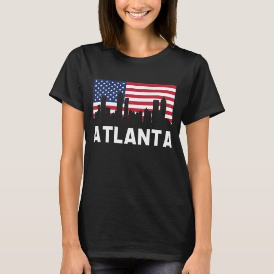 Atlanta GA American Flag Skyline T-Shirt