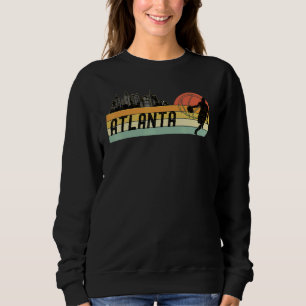 Atlanta Ga Cityscape Retro Sun Basketball Fans Sweatshirt