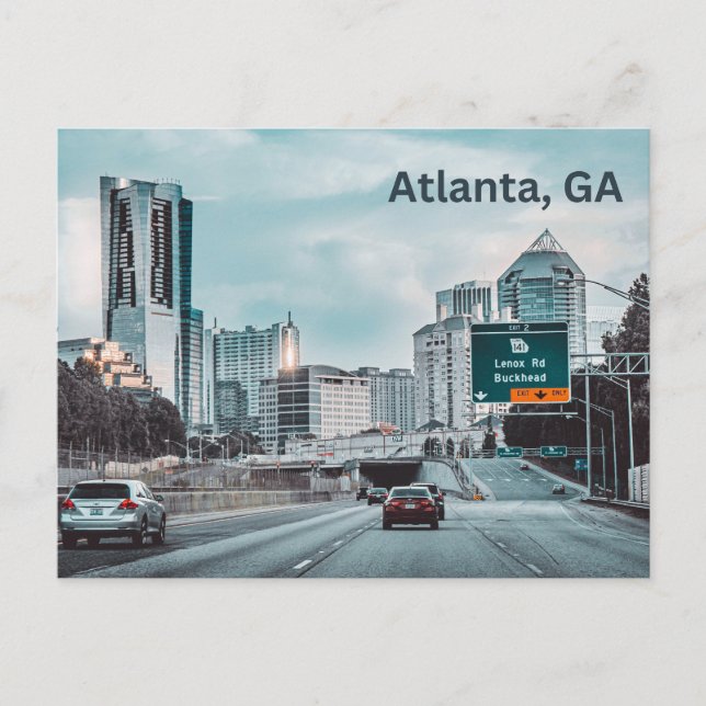 Atlanta, GA Downtown Highway Postcard (Front)