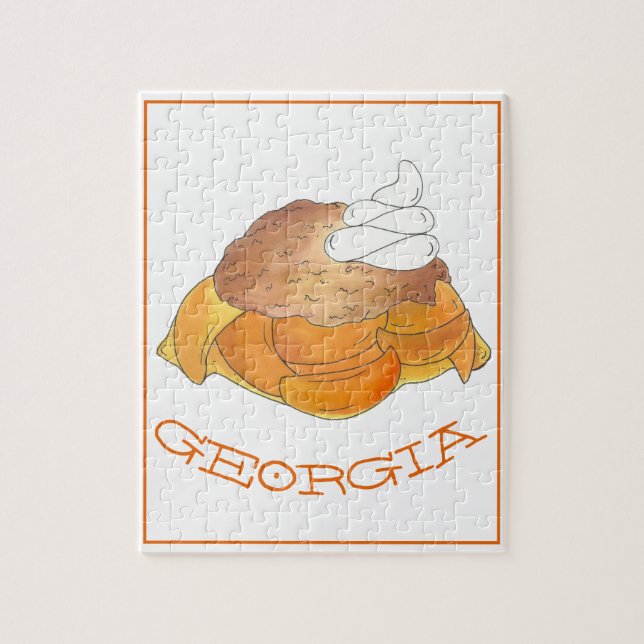 Atlanta GA Georgia Peach Cobbler Dessert Southern Jigsaw Puzzle (Vertical)