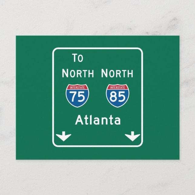 Atlanta, GA Road Sign Postcard (Front)