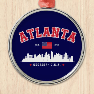 Atlanta Georgia Architectural Skyline Metal Ornament