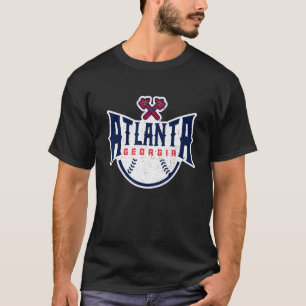 Atlanta Georgia ATL Vintage Baseball Retro Throwba T-Shirt