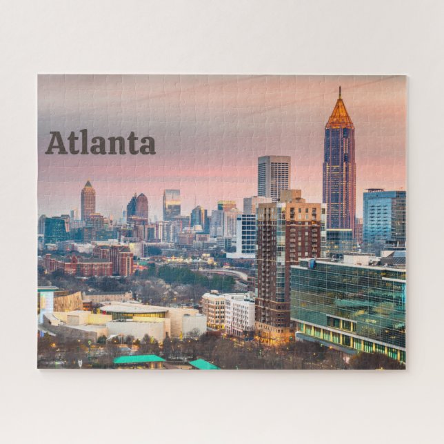 Atlanta, Georgia Beautiful Sunset City View   Jigsaw Puzzle (Horizontal)