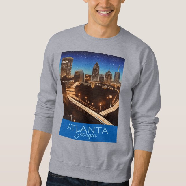 Atlanta Georgia Blue and Gold Evening Sweatshirt (Front)
