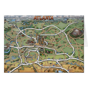 Atlanta Georgia Cartoon Map