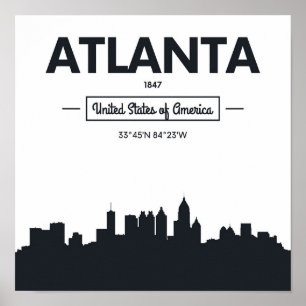 Atlanta, Georgia City Coordinates Poster
