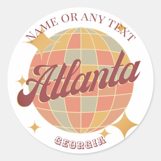 Atlanta Georgia City fashion gift souvenir  Classic Round Sticker (Front)