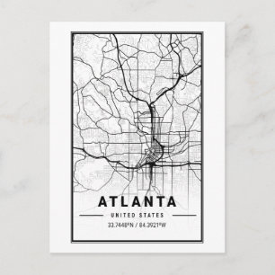 Atlanta Georgia City Map Minimalist Art  Postcard