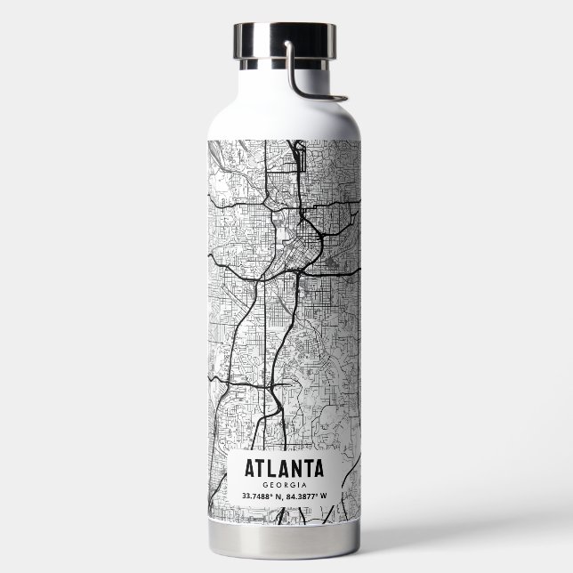 Atlanta, Georgia City Map Water Bottle (Left)