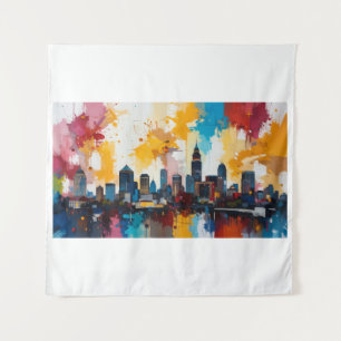 Atlanta, Georgia City Skyline abstract painting 2 Tapestry