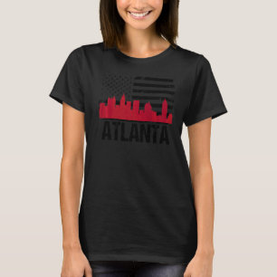 Atlanta Georgia City Skyline Distressed American F T-Shirt