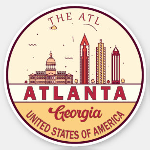 Atlanta Georgia City Skyline Emblem