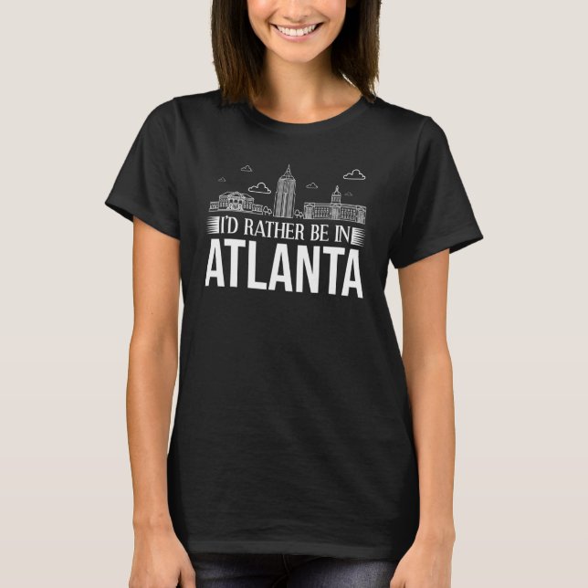 Atlanta Georgia City Skyline Map Travel 1 T-Shirt (Front)