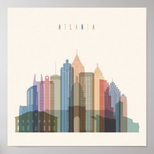 Atlanta, Georgia City Skyline Poster