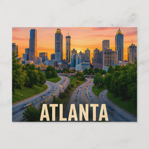 Atlanta Georgia City Travel Gift Golden Hour Postcard