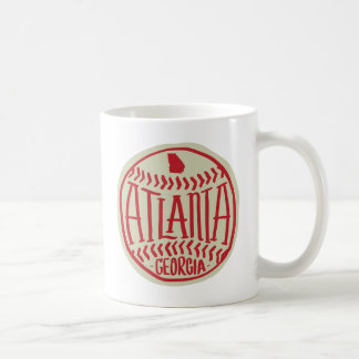 Atlanta Georgia Hand-Illustrated Baseball  Coffee Mug