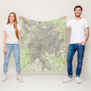 Atlanta Georgia Map (1981) Fleece Blanket