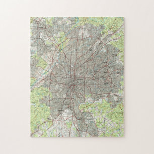 Atlanta Georgia Map (1981) Jigsaw Puzzle