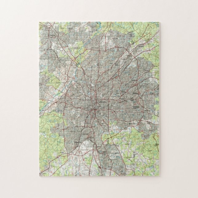 Atlanta Georgia Map (1981) Jigsaw Puzzle (Vertical)